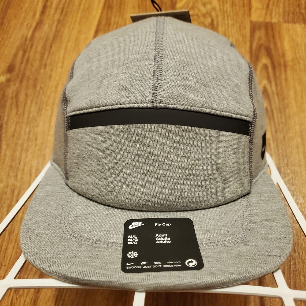 Nike Tech Fleece Fly Cap 5-Panel Hat Men M/L Grey Strapback HJ3504-063 New